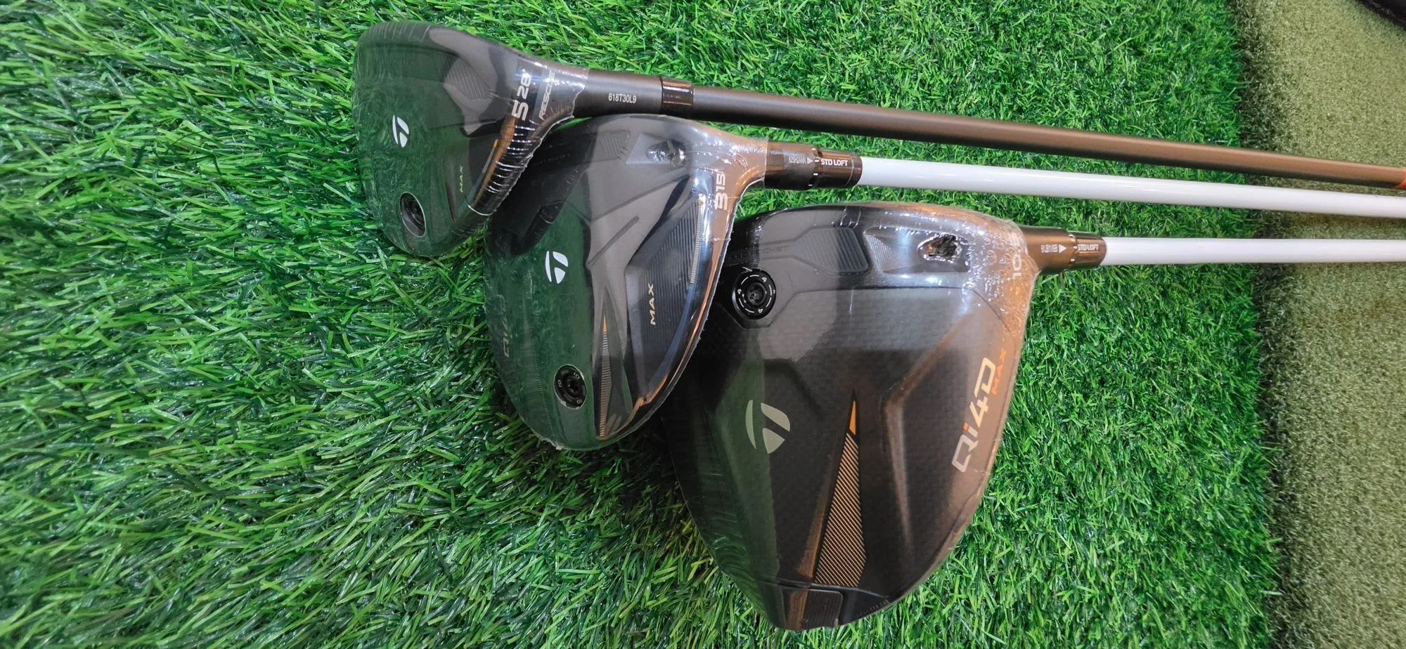 Completed TaylorMade Qi4D Max driver, fairway wood and hybrid after final build checks